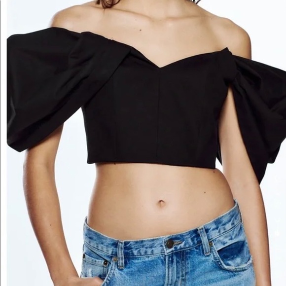 Zara 2022 statement draped sleeve bustier limited edition - Picture 2 of 3